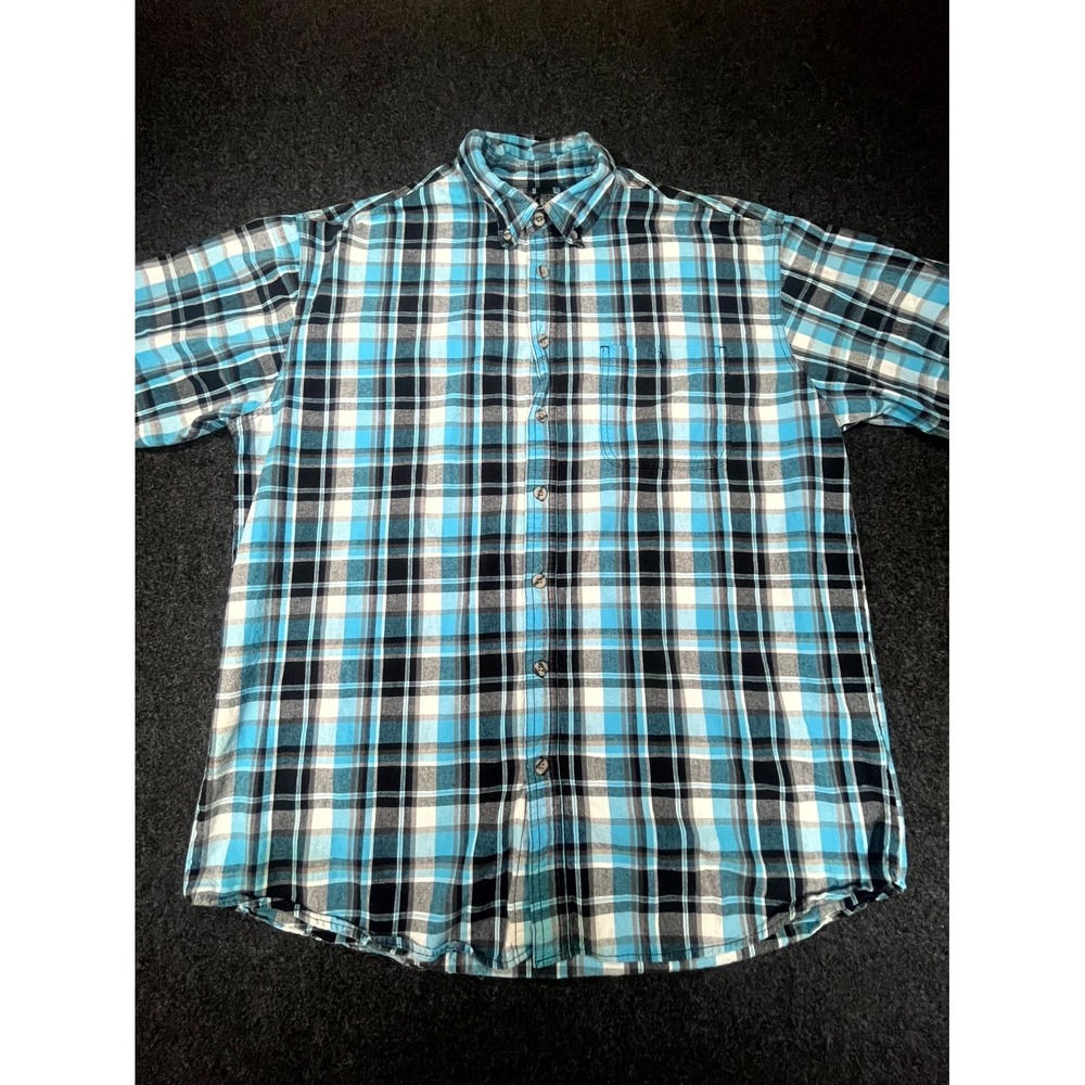 Canyon Guide Outfitters Flannel Shirt Men's XLT Multi Plaid Collared Button Down